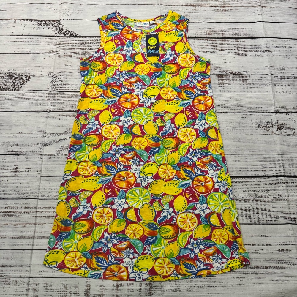 Kiwi Fresh Citrus and Floral Print dress